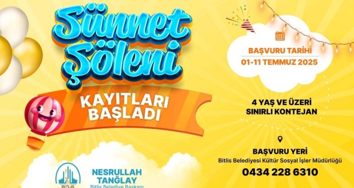 Bitlis Belediyesi’nden Geleneksel Toplu Sünnet Organizasyonu: Kayıtlar Başladı