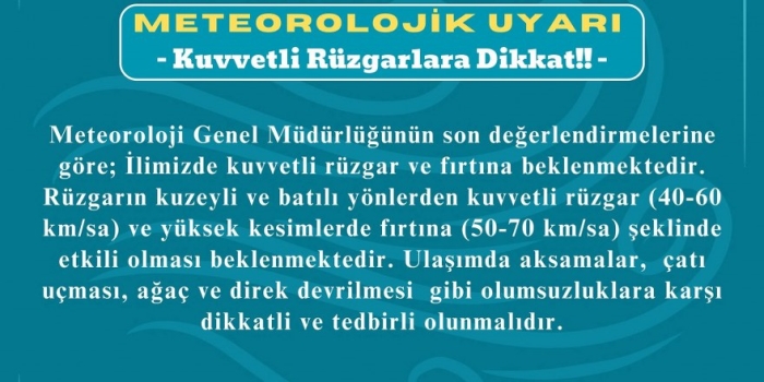 Bitlis’te Kuvvetli Rüzgar ve Fırtına Uyarısı!