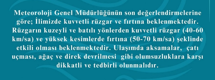 Bitlis’te Kuvvetli Rüzgar ve Fırtına Uyarısı!