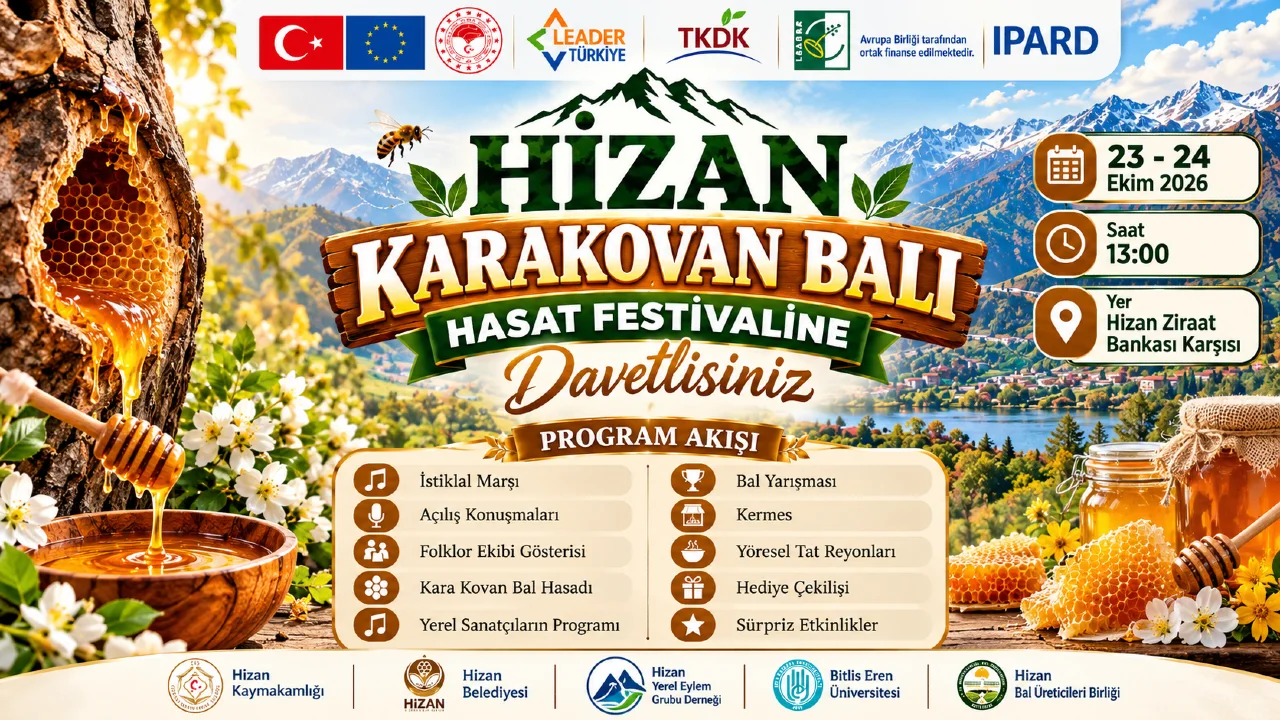 Hizan Karakovan Balı Hasat Festivali 23-24 Ekim’de Düzenlenecek