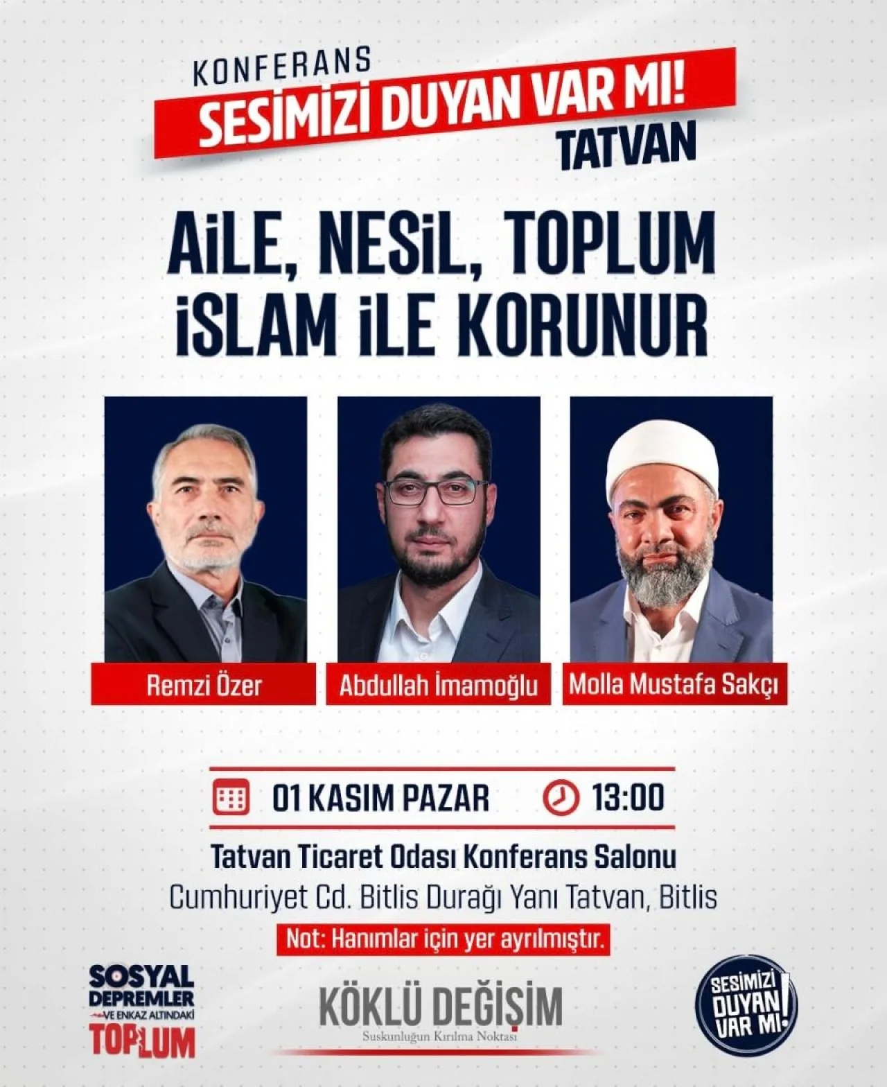 Tatvan’da “Aile, Nesil, Toplum İslam ile Korunur” Konferansı