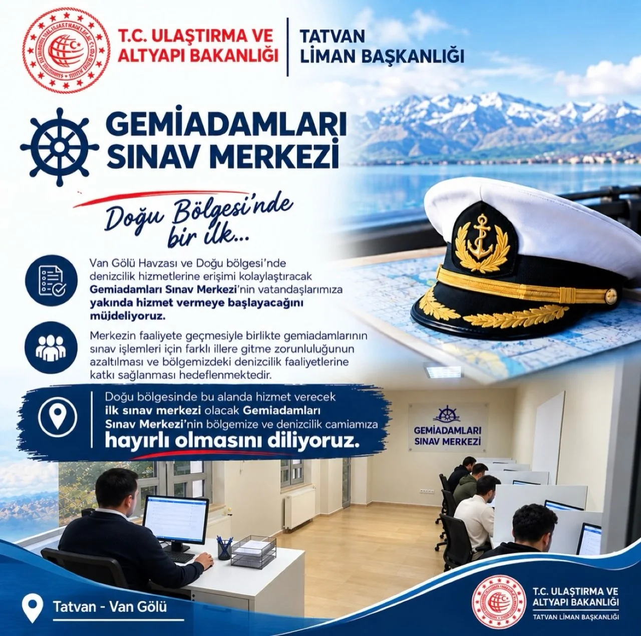 Tatvan'da Gemiadamları Sınav Merkezi Açılıyor
