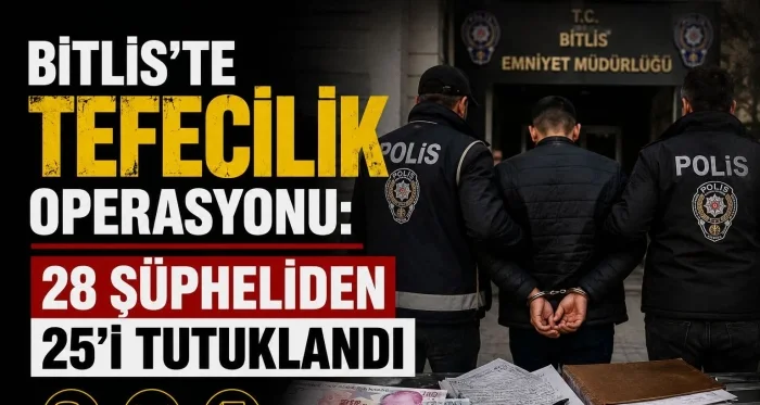 Bitlis Merkezli 6 İlde Tefecilik Operasyonu: 25 Şüpheli Tutuklandı