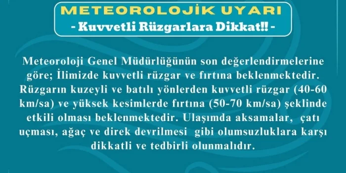 Bitlis’te Kuvvetli Rüzgar ve Fırtına Uyarısı!