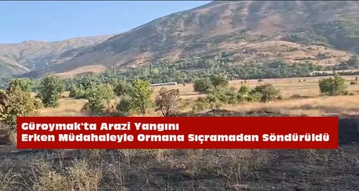 Güroymak'ta Arazi Yangını Erken Müdahaleyle Ormana Sıçramadan Söndürüldü