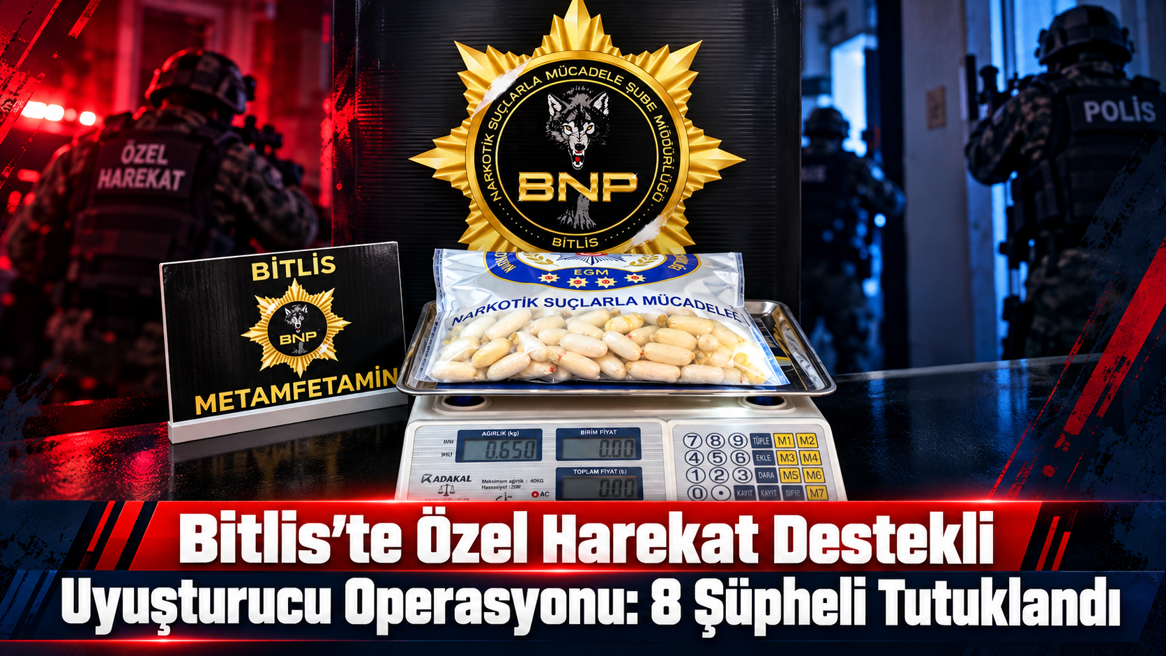 Bitlis’te Özel Harekat Destekli Uyuşturucu Operasyonu: 8 Şüpheli Tutuklandı